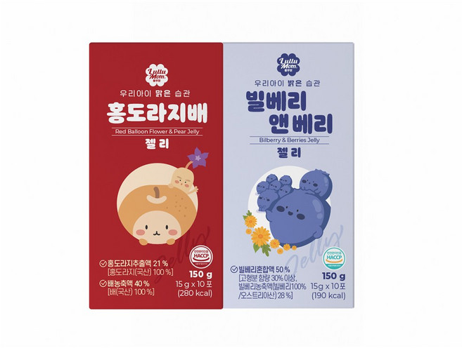 룰루맘 습관젤리 혼합 홍도라지배 15g 10포 + 빌베리앤베리 15g 10포(총20포), 20개