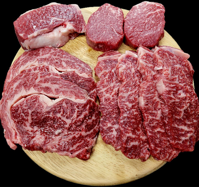 투쁠 최상급 한우 한마리 선물세트 1.2kg(등심300g+채끝300g+갈비살300g+부채살300g), 1등급, 1세트