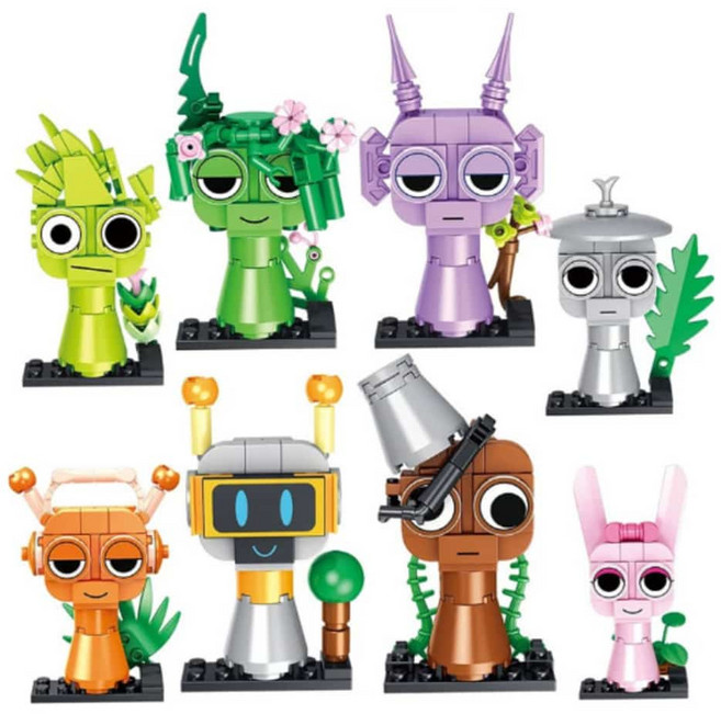 어린이 스프런키 캐릭터 미니 피규어 조립 블럭 랜덤 4개, 1개, 상세페이지 참조