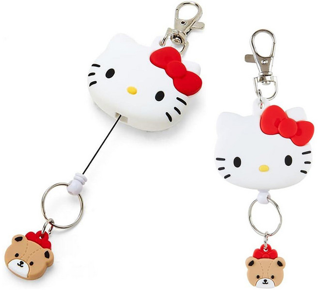 코코찌 일본 산리오 릴 키링 늘어나는 스트랩 키 홀더 사원증 교통카드 가방 고리