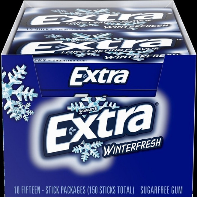 Extra 무설탕 윈터프레쉬 껌 슬림팩 15개입 10개