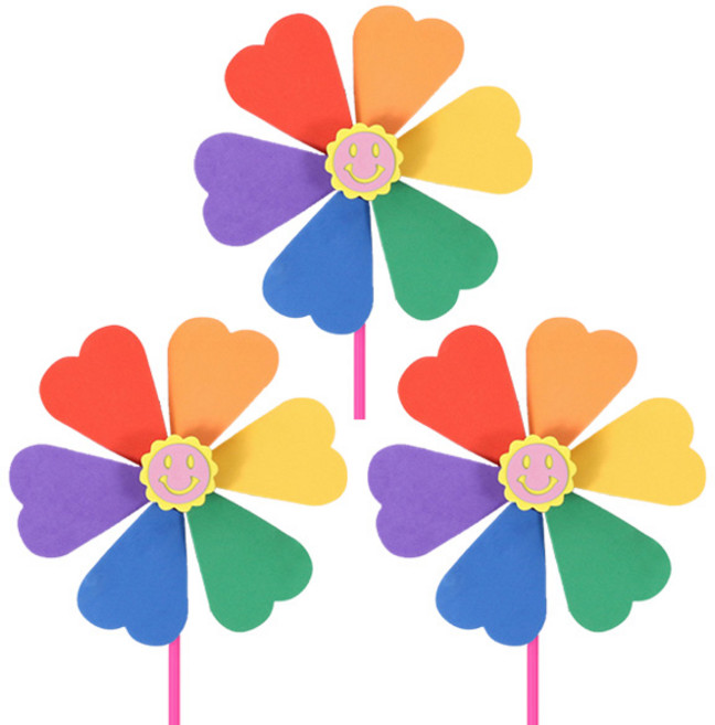 아이베이비아트 하트EVA 바람개비만들기 (3인세트), 하트, 3개