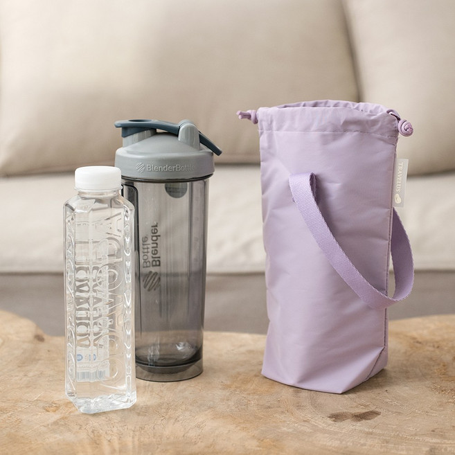 트래블러스 텀블러 백 커피 캐리어 음료수 휴대용 가방 물병 컵홀더 여행용 드링크백, 라벤더, 1개