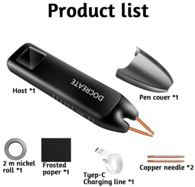 Docreate-757 컬러 스크린 휴대용 소형 스폿 용접기 18650 휴대폰 리튬 배터리 니켈 플레이트 충돌 용접, 1개, 1) 검정