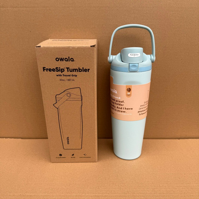 오왈라 Owala FreeSip Sway 스테인리스 스틸-30 온스 890ml, 연블루