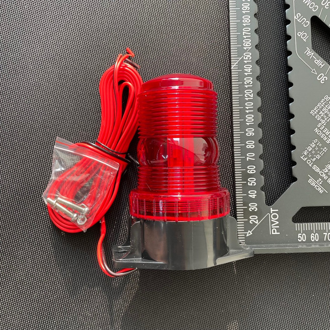 지게차 경광등 ( 두산 클라크 도요타 등) 전동 디젤 강력 자석 부착형 프리볼트(12v~48v) 디젤지게차 사용가능 전동지게차부품, 레드
