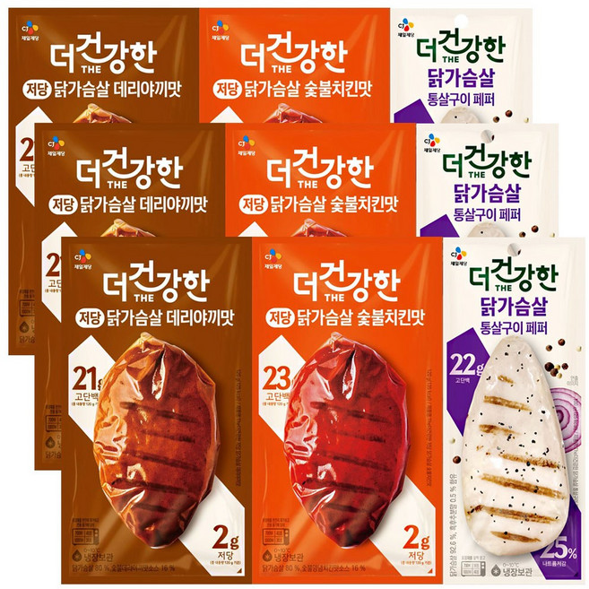 더건강한 닭가슴살 3종세트(저당데리야끼+저당숯불치킨+통살페퍼), 3세트, 340g