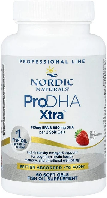 Nordic Naturals ProDHA Xtra™ 딸기 맛 소프트젤 60정 NOR-50089, 60 개, 1개 - 쿠팡