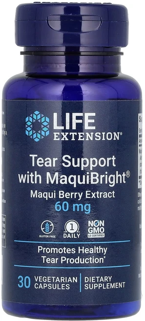 몸관리하세요 겨울입니다 Life Extension 티어 서포트 눈 건강 보조제 MaquiBright 함유 마키베리 추출물 60mg 베지 캡슐 30정 특별관리진행, 1개 - 쿠팡