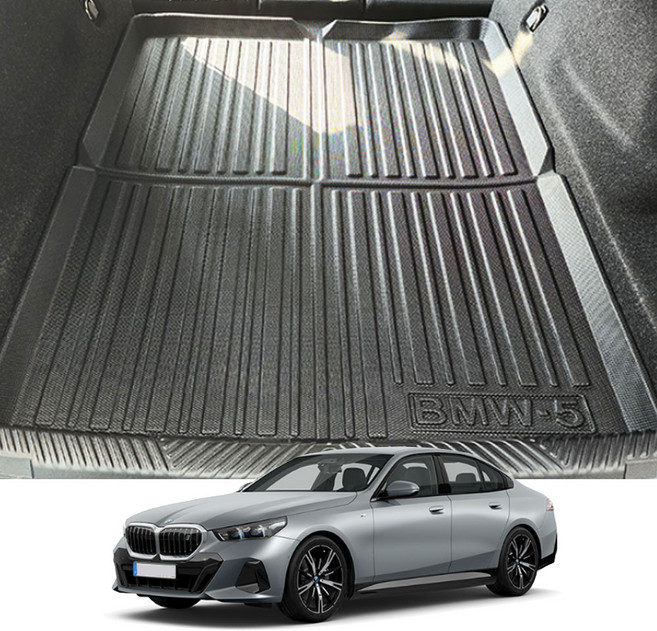 카킹즈 BMW 신형5시리즈(G60) 트렁크매트 논슬립 카본 3D TPE(호환), 블랙, BMW 5시리즈 G60