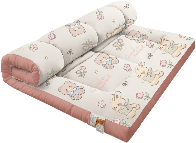 YYT 부드러운 침대 매트리스 사계절 바닥 토퍼, 핑크(프리미엄형)