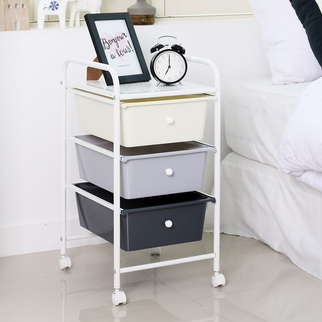 엠리빙 모던 트롤리, 혼합 색상, 3단