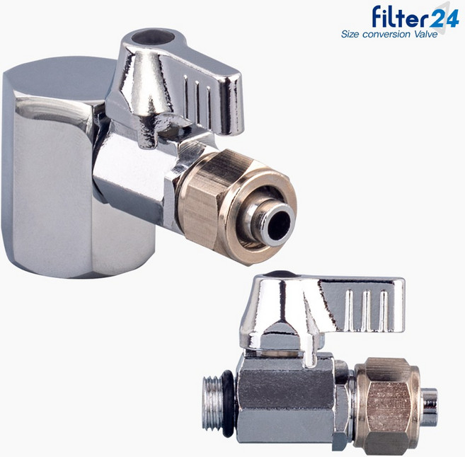 정수기 연결 수도아답터 15A 1/4 메꾸라+ 3/8인치 변환 볼밸브, 1세트