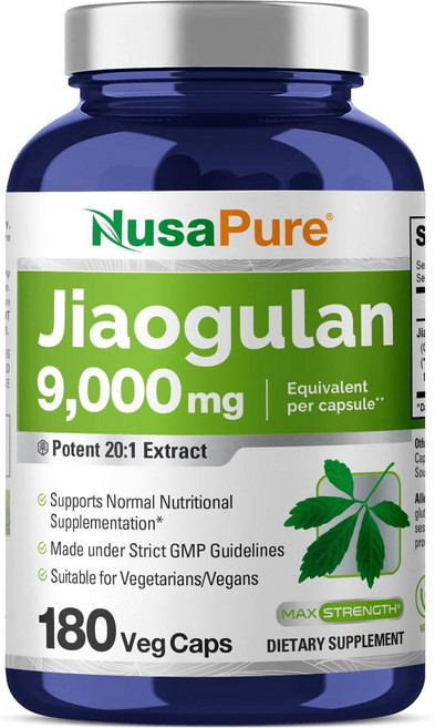 누사퓨어 JIAOGULAN 4100mg 돌외잎 추출물 200캡슐 2팩, 180정, 1개