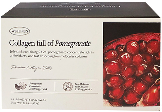 [웰리너스] 석류찬콜라겐 젤리 피쉬콜라겐 스틱 500Da 저분자, 25g, 25개