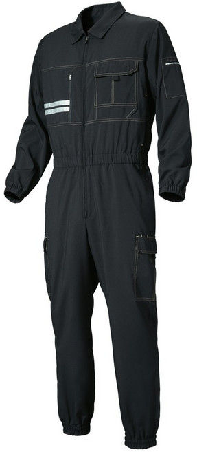 지벤 작업복 ZB-S2246 [지벤정품] 스즈끼복 일체형 정비복 캠핑복 상하복 우주복 스즈기복 (춘추), 블랙, 1개