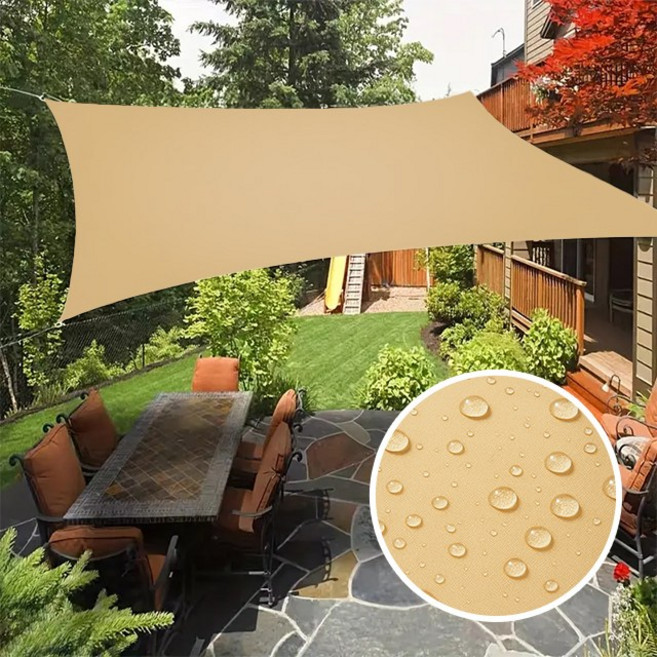 크크섬 방수 삼각타프 그늘막 썬쉐이드, 진베이지