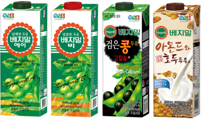 정식품 베지밀 대용량 950ml 4종 기획전(담백한에이 달콤한비 검은콩고칼슘 아몬드호두), 4개