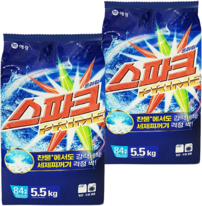 스파크 세탁세제 리필, 5.5kg, 2개