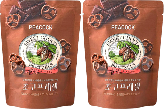 진한 초콜릿을 더한 초코 프레첼, 105g, 2개