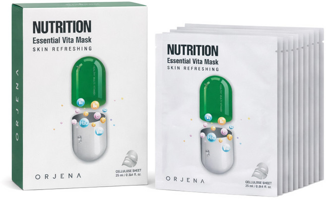 오르제나 뉴트리션 에센셜 비타 마스크 팩, 10개입, 1개