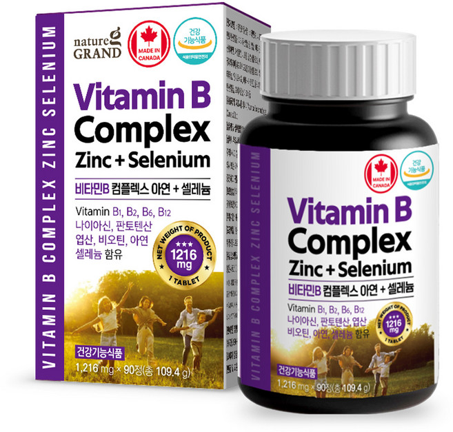 비타민B컴플렉스 아연 셀레늄 활력 비타민 고함량, 1개, 90정