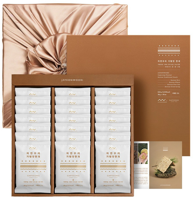 자연우리 가평잣 한과 선물세트 (보자기 포함), 588g, 1세트