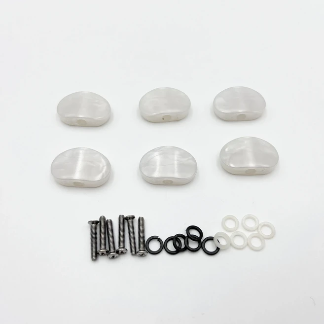 6개 세트 기타 튜닝 페그 캡 플라스틱 스트링 노브 핸들 포크 클래식 기타 튜닝 페그 캡 헤드스톡 핸들, 01 Oval white pearl