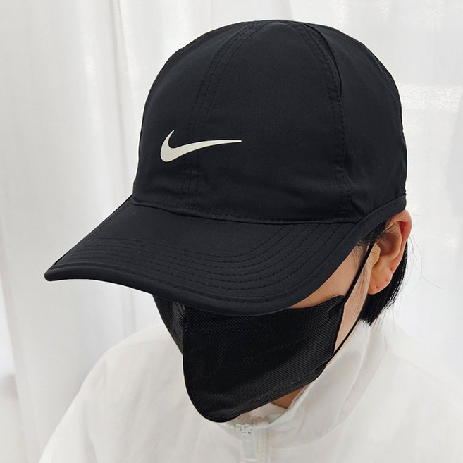 나이키 남녀공용 모자 드라이핏 플라이 런닝 캡 페더라이트, 블랙03, 1개