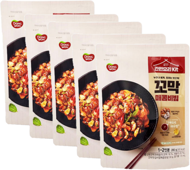 요리키트 5개입 간편요리 즉석식품 꼬막 골뱅이 우렁, 5개, 280g