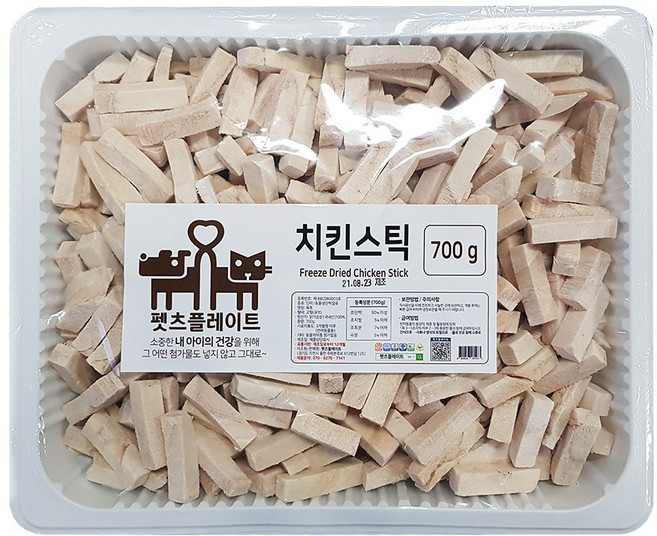 펫츠플레이트 동결건조간식 치킨트릿(스틱), 700g, 1개