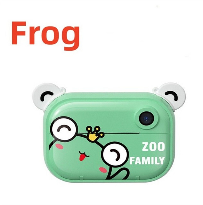 즈덤 즉석 인쇄 어린이 카메라 충전식 감열 영수증 프린터 셀카 비디오 6-12 세 생일 선물 1080P, 개구리