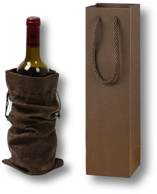 와인 쇼핑백 선물 포장 파우치, 5개, 브라운