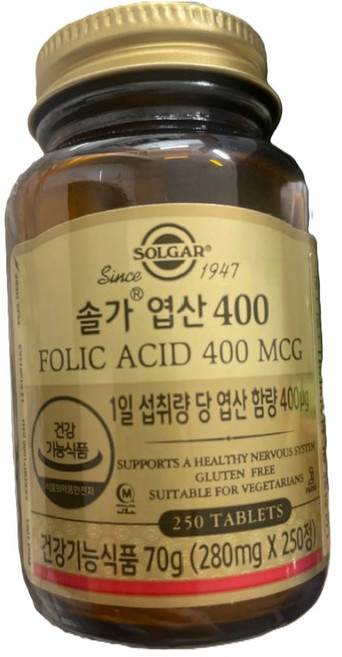 솔가 엽산 400 + 쇼핑백, 250정, 1개