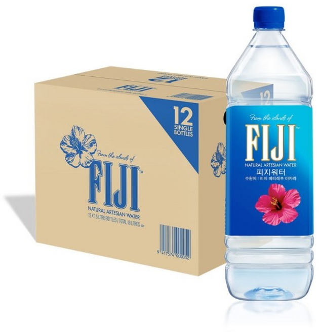 피지워터 워터 물 생수, 12개, 1500ml