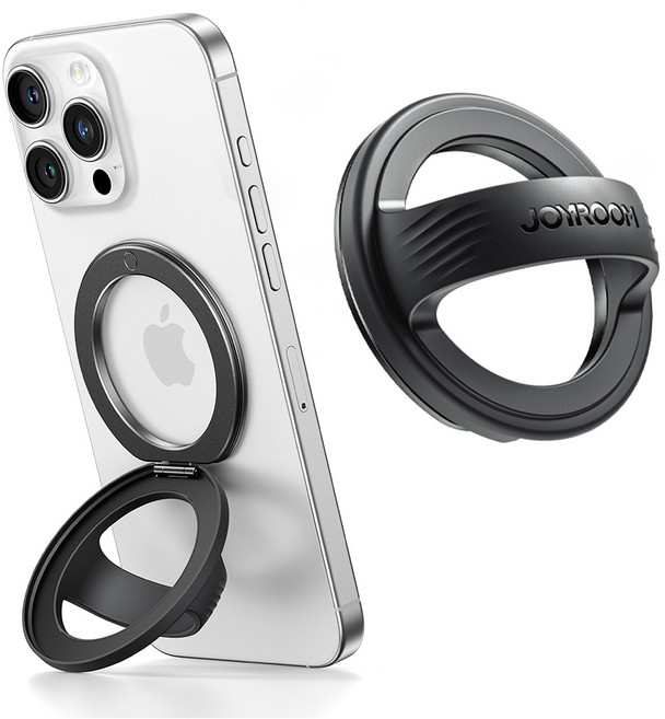 조이룸 에어루프 맥세이프 링 그립 톡 세로 스탠드 핑거링 자석 거치대 실리콘 밴드 가벼운, 블랙