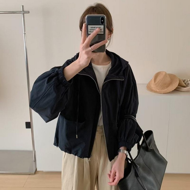 連帽短外套女韓版休閒夾克上衣