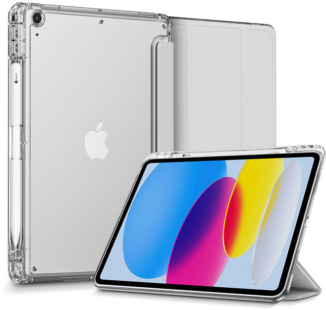 Toocki 툭키 펜슬 수납 투명 클리어 태블릿 아이패드 케이스, 그레이, 1개