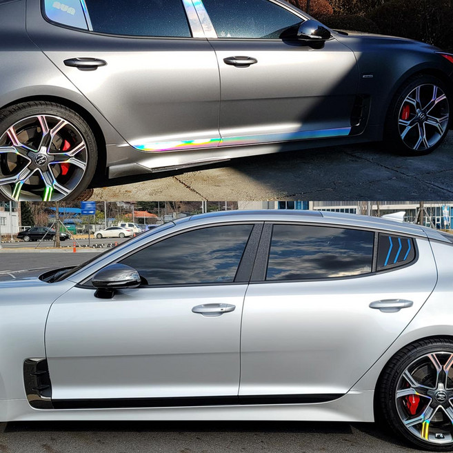 [AM] 스팅어 전용 사이드라인 포인트 데칼스티커, 유광레드, 1개