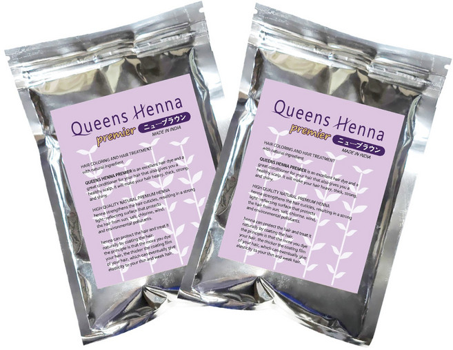 1+1 퀸즈헤나 프리미어 천연헤나염색약 Queens henna, 브라운+브라운, 1개