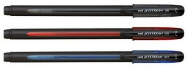 제트스트림 캡식펜 0.7mm SX-101-07, 블랙, 12개입