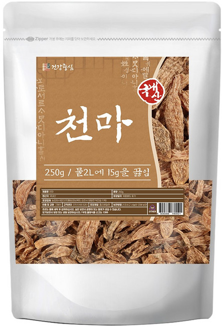 건강중심 국산 말린 천마 건천마, 1개, 250g