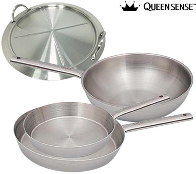 퀸센스 샤이니 통5중 IH 후라이팬4종24+28+28궁-스텐커버, 상세 설명 참조, 1개