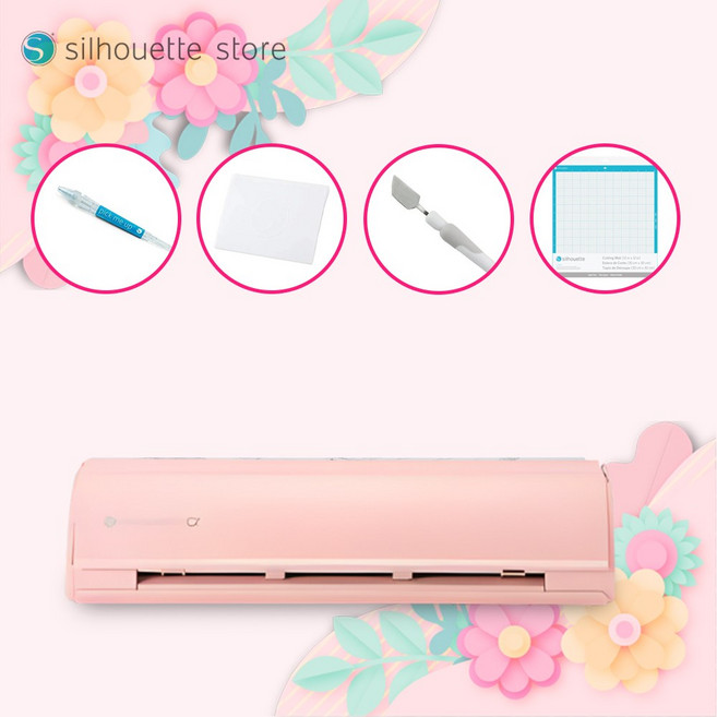실루엣 카메오5알파 페이퍼플라워제작 SET 종이꽃 공예 토퍼 커팅기 토퍼 레터링풍선, 핑크