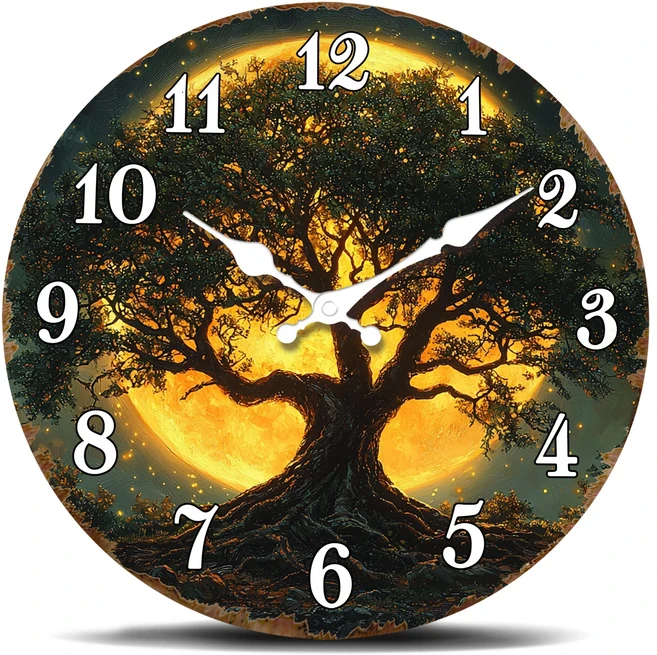 티에이치 나무 양면 벽시계 사일런트 코너 일본식 인테리어 방 장식 프레임워크 책상, 02 12인치, 01 MDF08885