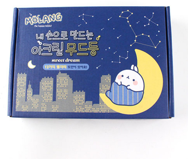몰랑이 캐릭터 아크릴 무드등 수면등 2개, 혼합색상, 1개