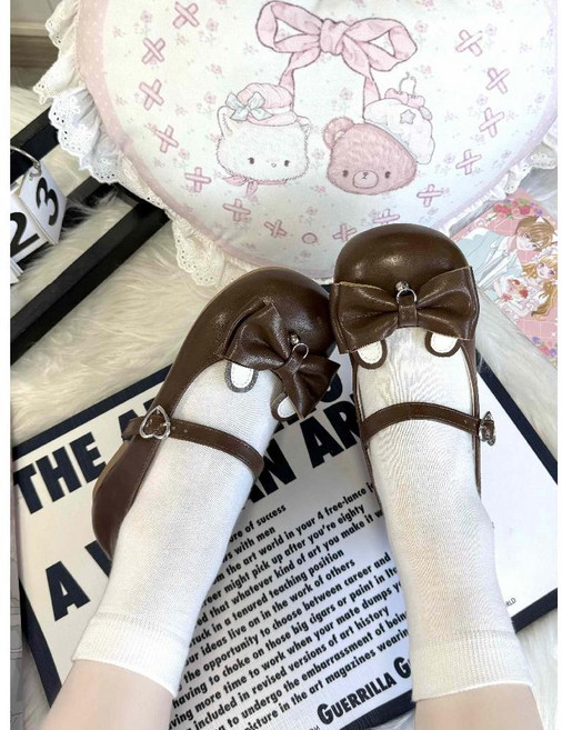 로리타 구두 리본 둥근코 낮은굽 JK 제복 학생화 단화