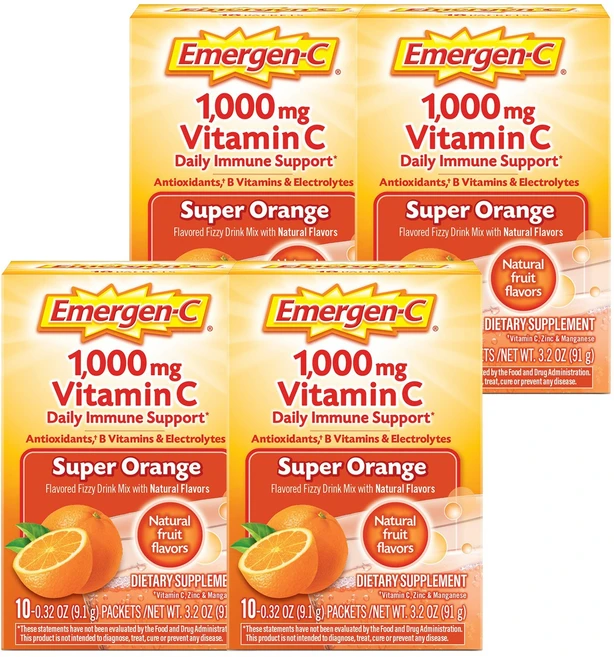 이머전씨 비타민 C 1000mg 피지 드링크 믹스 슈퍼 오렌지, 4개, 91g - 쿠팡
