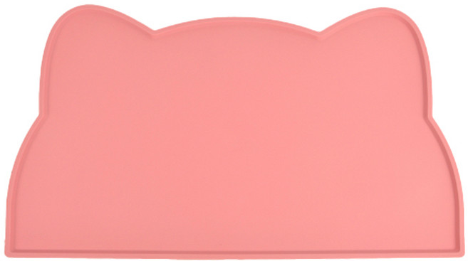 미우프 강아지 고양이 실리콘 식기매트 흘림방지 논슬립 애견 바닥오염방지, 핑크, 1개