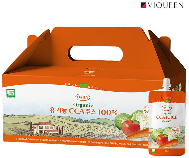 바이퀸 유기농 NFC 착즙 100% CCA주스, 30개, 100ml